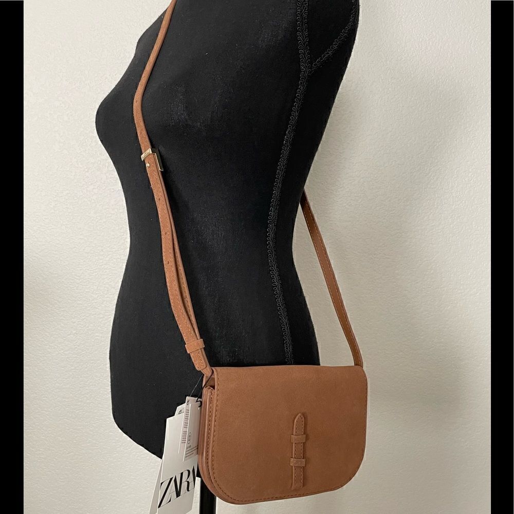 NWT Zara Split Leather Crossbody - Picture 3 of 11